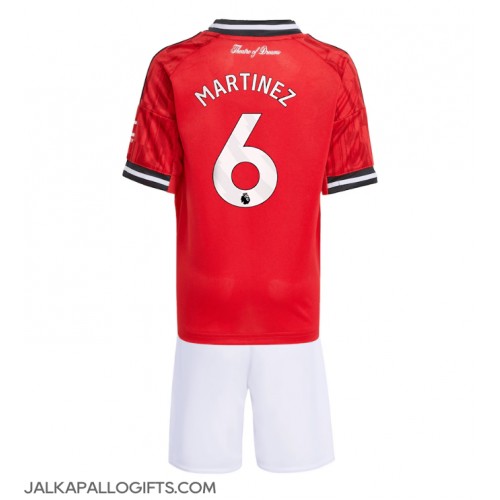 Manchester United Lisandro Martinez #6 Koti Peliasu Lasten 2025-26 Lyhythihainen (+ Lyhyet housut)
